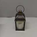 8 Pcs 10 Inch Dark Bronze Decorative Candle Lantern Bulk for Wedding Centerpieces Bronze Lanterns with LED Flameless Candle Indoor Outdoor Battery Powered Hanging Lights for Wedding Party