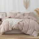 Tan Gingham Duvet Cover Bedding Set Prewashed Extra Soft Comfy Breathable 3 Piece Brown Plaid Checkered Grid Vintage Comforter Cover Set Cute Aesthetic (Queen 90"x90", No Comforter)