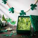 Qinyoung 4 Pcs St. Patrick's Day Shamrock Martini Glass Stemmed Hand Painted Clover Wine Glass Lucky Cocktail Glasses Bar Goblet Drinkware for Irish Theme Holiday Party Gifts