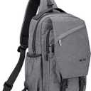 NICGID Sling Bag Backpack, 13.3'' 14.1'' Laptop Bag Crossbody Shoulder Chest Backpacks Travel Outdoors for Men Women (Grey)