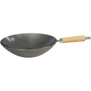 Dexam 12108512 Professional Carbon Steel Wok 30cm/12-inch, Black