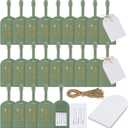 Amylove Bulk Luggage Tags Wedding Favors Adventure Begins Luggage Tags for Guests Travel Tag for Suitcase Bridal Gift 24 Pack (Olive Green)