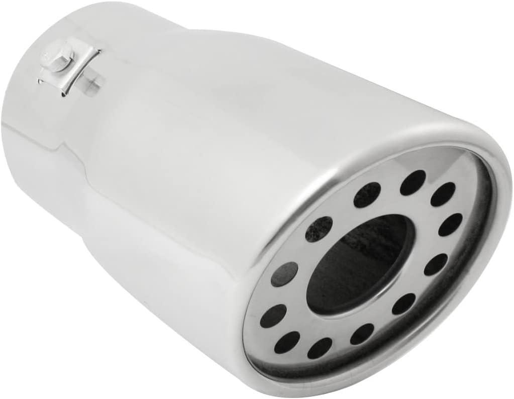 MACHSWON 75mm 3" Inlet Pipe Exhaust Silencer Muffler Tip Fit 2-2.75inches Car Universal for RAV 09-10 for Overlord for Highlander for CRV Great For Vit Pajero Vehicle