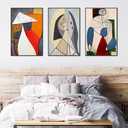 Wall Art Minimalist Canvas Decor Set of 3,Black Framed Abstract Paintings Art,Modern Famous Aesthetic Posters Prints for Living Room Bathroom Bedroom Large Size 20x28In, 20 "X 28" X 3 pieces