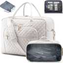 LOVEVOOK Travel Duffle Bag, Weekender Bag for Women with Toiletry Bag Carry on Overnight Bag with Laptop Compartment, Yoga Gym Bag with Wet Pocket Shoe Bag, Hospital Bag for Labor and Delivery (Medium, Beige-medium)