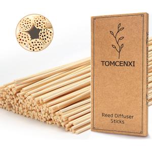TOMCENXI 120PCS Reed Diffuser Sticks,7.5 Inch Natural Rattan Sticks,Essential Oil Aroma Diffuser Replacements Sticks