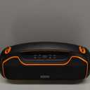 Portable Bluetooth Speakers Wireless Upgrade, 200W Peak Loud Sound/Deep Bass for Party, IP65 Waterproof Outdoor Speaker w/ 2*Subwoofer/2*Tweeter/DSP/Bass Boost/TWS/TF/USB/AUX, 24H Playtime (Black - Orange)