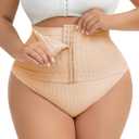 Belly Support Underwear Slimming Underwear Shapewear Thong for Women High Waist Thong (Beige, XXXL)