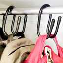 AUXPhome 2 Pack Backpack Hanger for Closet, Strong Bag Hanger Purse Organizer Hooks, Large Closet Hooks for Hanging Handbags,Belts,Hat,Laptop Backpack,Jeans,Travel Bag - Hold Up 20 Lbs