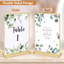 Floroom 6 Pack 5x7 Inch Clear Acrylic Sign Holders, Double-Sided Gold Display Stand Picture Frames for Table Numbers, Menus, Flyers, Weddings, and Offices