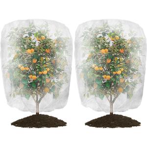 Unves 2 Pack Fruit Tree Netting Bags, Bird Netting for Garden Protection with Zipper and Drawstring, Blueberry Bush Netting Cover for Protecting Fruits from Birds and Insects (3 x 4.5 FT)