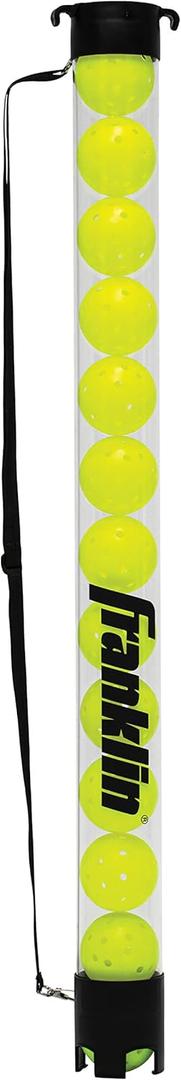Franklin Sports Pickleball, Tennis + Padel Ball Hopper Tubes - (15) Tennis/Padel Ball + (13) Pickleball Picker Upper Tubes - Quick Pickup + Storage 37"