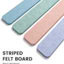 Cork Board Alternative Felt Strip Board 12-Pack 13"x2", Office Pin Board with 50 Push Pins, Adhesive Install for Bedroom Door & Home Office (Coastal Haze)