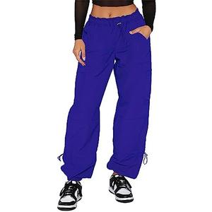 DISCIPBUSH Cargo Pants Women Baggy - Parachute Pants for Women, Rave Pants Y2K Pants, Festival Outfits for Women Size L
