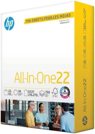 HP Papers | 8.5 x 11 Paper | All In One 22 lb | 1 Mega Ream - 750 Sheets | 96 Bright | Made in USA - FSC Certified | 207750R