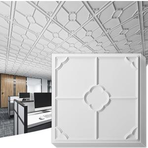 Art3d Drop Ceiling Tiles for Suspended Grid, 2 x 2 ft, 12-Pack, White, 24 x 24 Inch