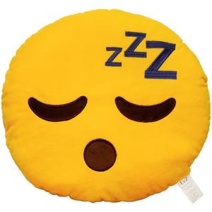 EvZ Emoji Sleeping Face Emoticon Cushion Stuffed Plush Soft Pillow, Official Certified, 32cm Yellow