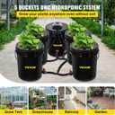 VEVOR DWC Hydroponic System, 5 Gallon 5 Buckets, Deep Water Culture Growing Bucket, Hydroponics Grow Kit with Pump, Air Stone and Connected Reservoir, for Indoor/Outdoor Leafy Vegetables