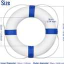 Child Pool Life Ring Buoy Life Preserver Ring with Lifesaving Rope Reflective Tape Yard Wall Decoration 10.6"/19.68"