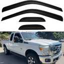 Window Visors Rain Guards for 1999-2016 Ford F250 F350 F450 Super Duty SuperCab, Out-Channel Window Vent Wind Deflectors Visors Shades for 99-16 F-250 F-350 F-450 Extended Cab
