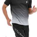 Workout Shirts for Men Athletic Running Gym Quick Dry Short Sleeve Crew Neck T Shirts Tee Small