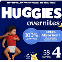 Huggies Overnites Size 4 Overnight Diapers (2237 lbs), 58 Ct, 
