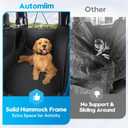 Floor Dog Hammock for Truck with Flip Up Seats, Crossbar Design Seat Cover for Back Seat Crew Cab, F150 Truck Pet Cover Back Seat (Dog Leash Included)