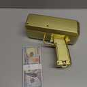 Gold Money Gun, Automatic Cash Shooter Toy Make It Rain Money Toy Gun for Parties, Weddings, Birthdays, Club Events Fun Prop Money Gun for Real or Fake Bills, Coupons & Flyers for Party