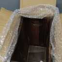 ETELI Wood Waste Basket Small Trash Can for Office Rectangular Trash Can Decorative with 2 Handles for Bathroom Bedroom Kitchen Hotel (Brown)