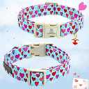 Lionheart glory Valentine Dog Collar-Red Hearts Cute Spring Dog Collar for Medium Dogs Female Male Adjustable Heavy-Duty Puppy Collars Holiday Pet Gift (Medium(Pack of 1))