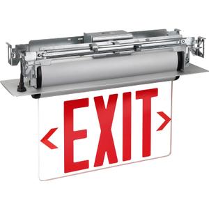 New York Approved Letter 8" Exit Sign Emergency Light Recessed Housing Single and Double Face Optional,Replaceable Acrylic Panel, UL Certified GRMSEL-200