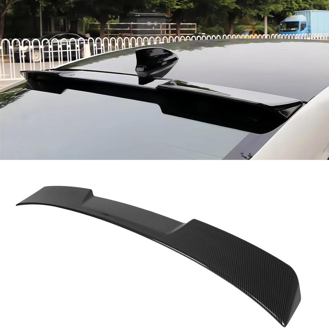 Roof Spoiler for Honda Civic Hatchback 2022 2023 2024 2025 Glossy Black Rear Window Lip Spoiler Wing (Will Not Fit Sedan) (Carbon Fiber Prin, for Sedan Model)