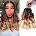 French Curl Braiding Hair 12Inch 8Packs French Curl Crochet Braids Short Curly Crochet Hair Bouncy Synthetic knotless Braiding Extensions(1B/30/613, 12inch)