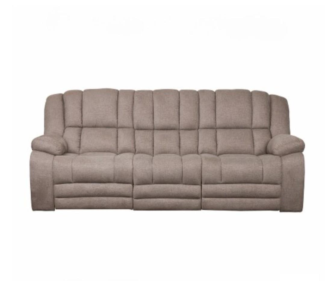 Sitswell Platinum Pearce Reclining Sofa Earthtone Grey 90.94"w x 3858"d x 41.34"h