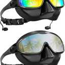 Aegend Swim Goggles with Nose Cover for Adults, 2 Pack Wide View Swimming Goggles Anti-Fog/UV No Leak for Men & Women (Aqua & Bright Silver)