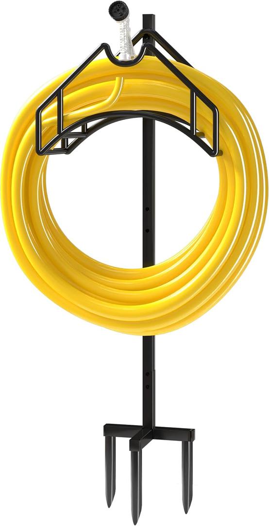 Utopia Home Hose Holder, Sturdy Freestanding Outdoor Detachable Water Hose Holder, Rustproof Pipe Organizer for Courtyards, Flower Beds, and Lawns, Black