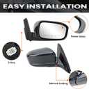 Right Passenger Side Mirror Compatible with Honda Accord 2003 2004 2005 2006 2007 Non-Heated Manual Folding Power Glass Door Mirrors Paintable Black Partslink #HO1321152