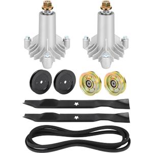 Deck Rebuild kit Replacement Part Number Spindle 130794 532130794 Belt 531300766 Blade 127843 Idler Pulley 532131494 173437 for Husqvarna YTH1542XP Craftsman LT1000 Jonsered LT15 Mandrel Assembly