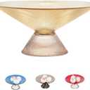 Fruit Bowl  10 Yellow Decorative Bowl with Ripple and Pedestal  Purse bowl, Decorative Bowls for Home Dcor, Glass Fruit bowl, Candy bowl, Centerpiece, Decorative Glass Bowl