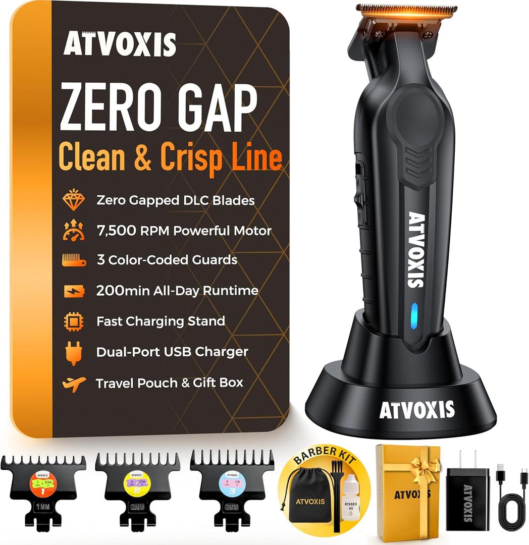 Hair Trimmer for Men, Trimmers for Barbers, Zero Gapped T Liners Clippers, T Blade Trimmer, Line Up Shape Up Edgers Clippers for Men