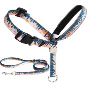 BARKLESS Dog Head Collar, Anti-Pulling Printed Head Halter with Leash, Gentle Snout Harness with Adjustable Clip for Small Medium, and Large Dogs, Perfect for Training Leash-Reactive Pullers (L (Snout Cir:12-14"), Tree)