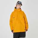 SNOWVERB Baggy Anorak Snowboard Jacket Waterproof Half Zip Ski Coat Hooded Insulated Winter Snow Jacket Men Women (X-Large, Orange)