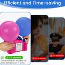 PCFING Balloon Pump Electric, Portable Balloons Inflator Blower Machine with Balloon Tie Tool & Dual Nozzle