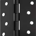 10-Pack 4-Inch x 4-Inch Interior Door Hinges with Square Corners, Matte Black, Heavy Duty Steel Construction, Left- or Right-Handed Design House, 188995