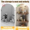 Corner Floating Shelves, Rustic Brown Wood, Set of 2, Wall Mount Storage with Guardrail for Bathroom Kitchen Living Room