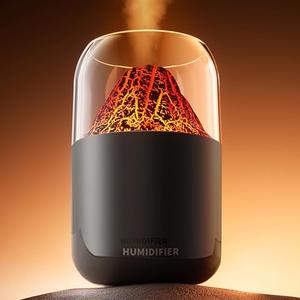Portable Mini Volcano USB Humidifier - 300ml Cool Mist for Baby, Travel, Office & Home - Auto Shut-Off, 2 Mist Modes, Super Quiet - Black