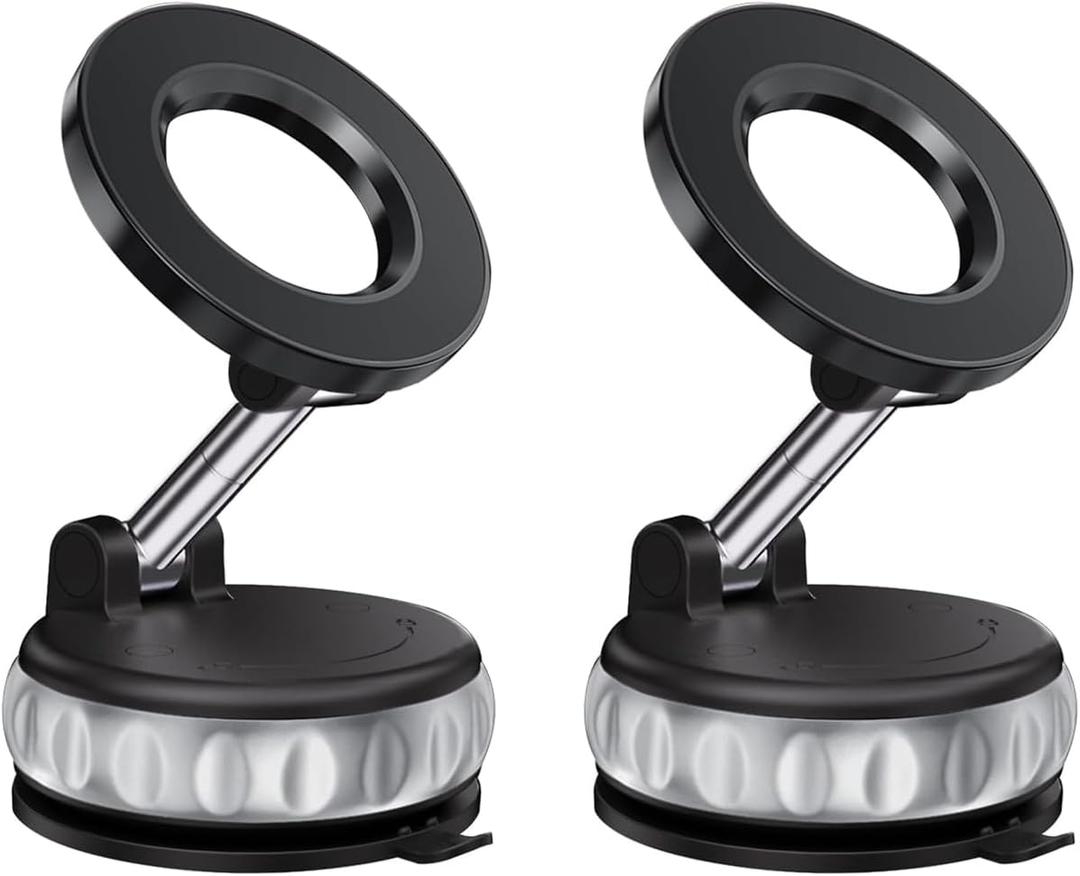 Vacuum Suction Magnetic Phone Holder, 2025 2 Pack Phone Mount for Car