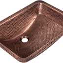 Monarch Abode Bathroom Sink  21-Inch Venitian Dual Mount Undermount or Drop In Bathroom Sinks, Bathrooms Hand Hammered Pure Copper Vanity Sink for Countertop, Powder Room, Bath, or Restroom