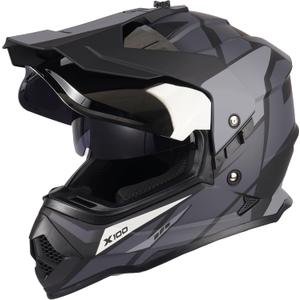 Dual Sport Adventure Motorcycle Helmet DOT Certified for Adults, UV Protected Dual Visor & Intercom Slot, ATV UTV Dirt Bike Snowmobile Off Road Helmets (Black, M)