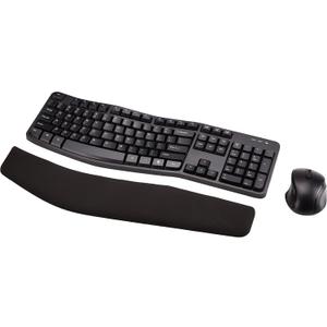 Amazon Basics Ergonomic Wireless Keyboard and Mouse Combo with Wrist Rest, Plug and Play, 2.4 GHz USB, Easy to Use, Black
